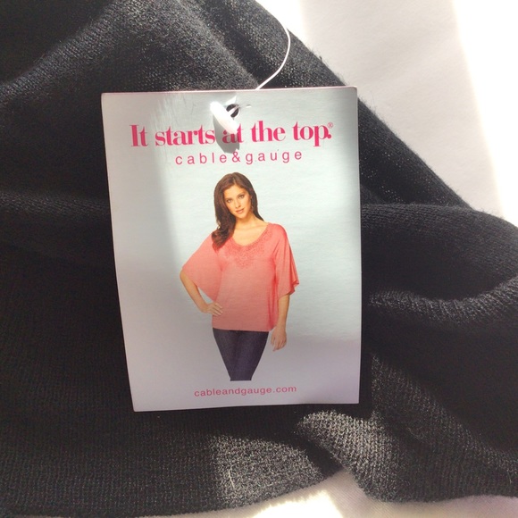 CABLE & GAUGE TWOFER RUFFLE NECK SWEATER LARGE NWT - Picture 12 of 13